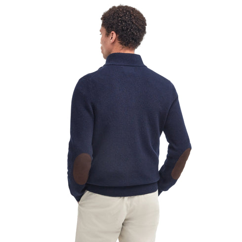 Maglia Uomo con mezza zip e bottoni, in pura lana